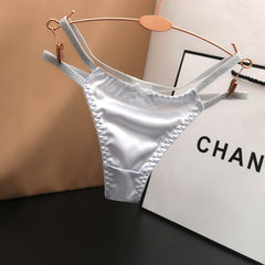 Sexy Satin Hollow Fashionable Low Waist Sexy Thong