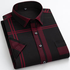 Men's Bronzing Elastic Wrinkle-free Casual Business Shirt