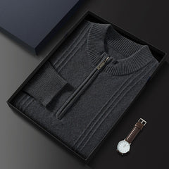 Cashmere autumn and winter half turtleneck zipper pullover sweater