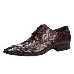 Men's Business Casual Crocodile Leather Shoes