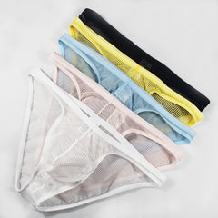Men's Sexy Low Rise See-Through Briefs