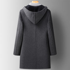 Men's Hooded Reversible Wool Coat