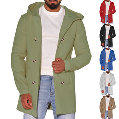 2023 Men's Double-breasted Casual Woolen Windbreaker Jacket