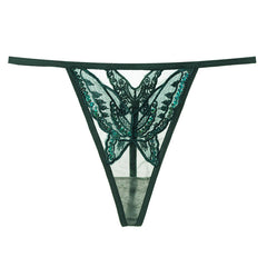 Bowknot Sexy Transparent Embroidered Thong