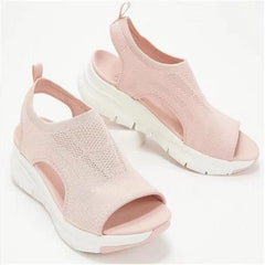 Summer mesh thick-soled slip-on large-size women's shoes