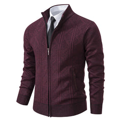 Men's Stand Collar Knitted Sweater