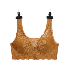 Front Zipper Large Size Sexy Lace Push Up Bra