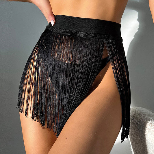 High Waist Fringe Fashionable Skirt