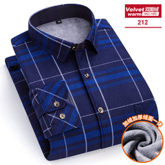 Men's Long-sleeved Double-sided Velvet Loose Casual Shirt