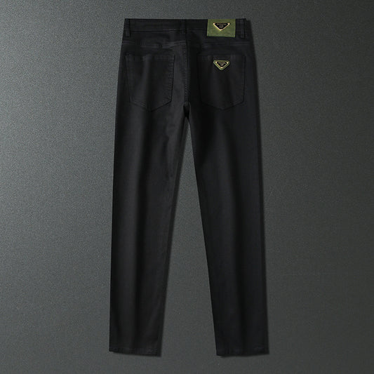 Elastic slim fit versatile trendy men's casual trousers