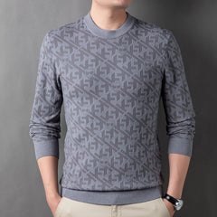 Fashion round neck knitted jacquard casual sweater