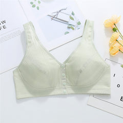 New front-button pure cotton wire-free bra