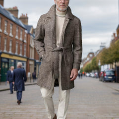 2024 Winter New Men's Wool Plaid Cotton Coat