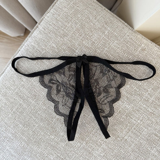 Sexy Lace Crotchless Transparent Thong