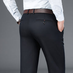 Men's Anti-wrinkle Soft Business Casual Stretch Straight Trousers