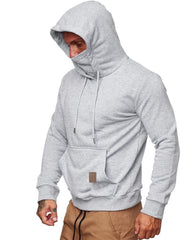 Men's Long Sleeve Fleece Mask Hoodie