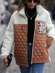 New Casual Loose Round Neck Spliced Double-sided Velvet Jacket