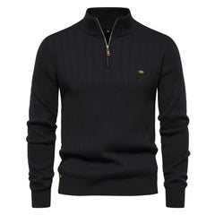 Men's Stand Collar Half Zip High Quality Sweater