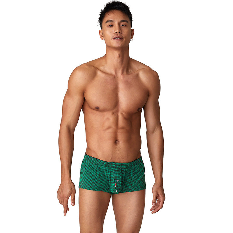 Men's Skin-friendly Stretch Check Boxer Briefs