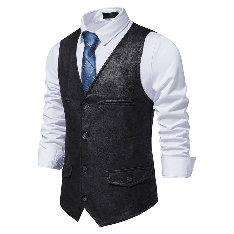 2023 V-neck Suede Single-breasted Casual Vest