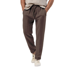 Men's Large Solid Color Loose Straight Casual Pants