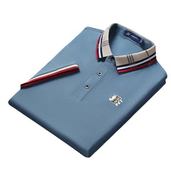 Men's Embroidery Business Casual Short-sleeved Polo Shirt