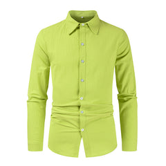 New Men's Cotton Linen Loose Casual Long Sleeve Shirt