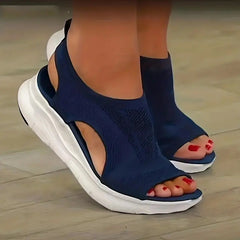 Summer mesh thick-soled slip-on large-size women's shoes
