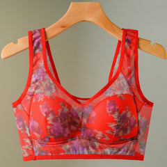 Seamless mesh lace thin wire-free bra