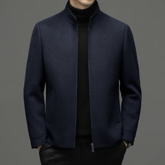 Men's Casual Stand Collar Woolen Jacket Coat