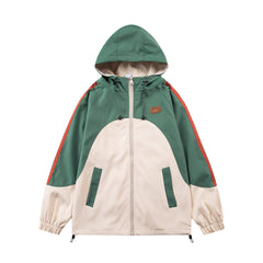 2023 New Contrast Color Outdoor Hooded Jacket
