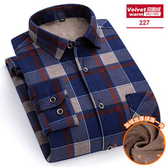 Men's Long-sleeved Double-sided Velvet Loose Casual Shirt