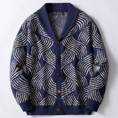 Men's Jacquard Knitted Cardigan Sweater