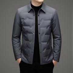 Lightweight casual lapel white duck down jacket