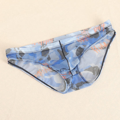 Men's New Comfortable Mesh Transparent Printing Panties