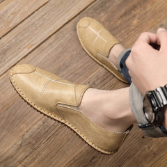 Fashionable casual lightweight breathable leather shoes