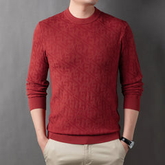 New men's round neck solid color sweater