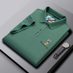 Men's Short-sleeved Business Casual Loose Fashion Embroidered Polo Shirt