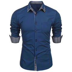 New Fashion Plaid Colorblock Casual Shirt