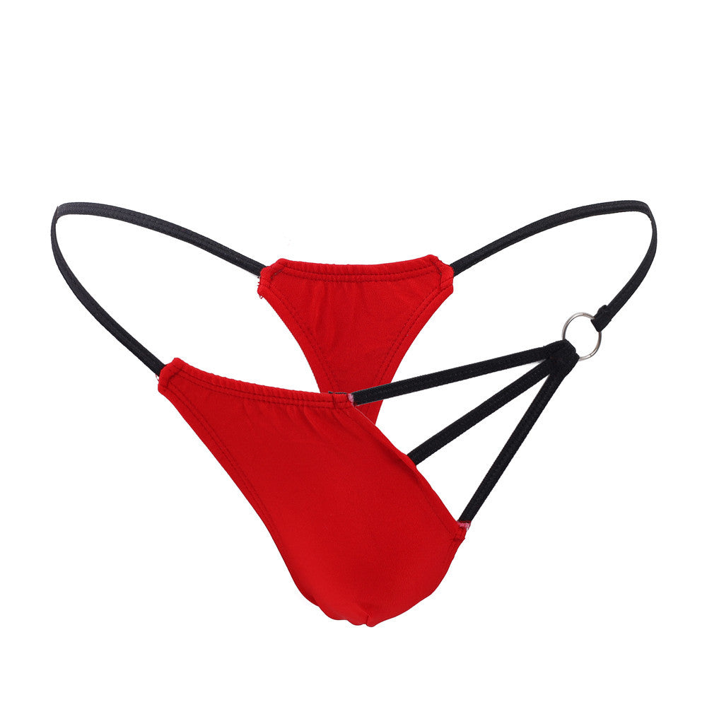 Men's New Hollow Low Waist Stretch Thong