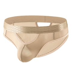 Men's Low-rise Sexy Striped Breathable Mesh Super Stretch and Super Soft Briefs
