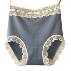 Pure cotton high waist tummy control lace plus size Panties