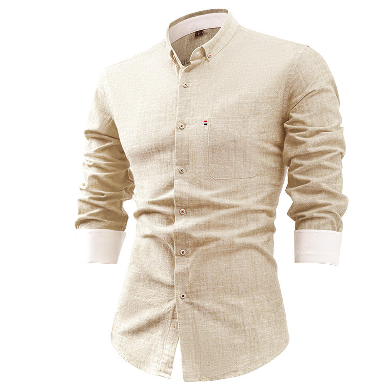 Men's Cotton and Linen Breathable Casual Shirt