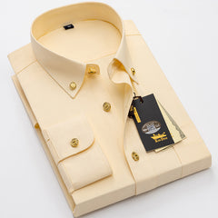 High-end business casual solid color no-iron anti-wrinkle shirt