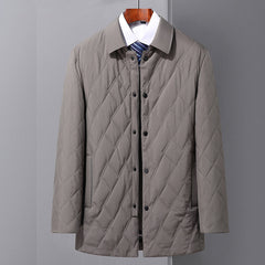 Men's Business Casual Silk Cotton Lapel Loose Cotton Jacket