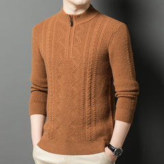 Thickened warm half-zip knitted bottoming sweater
