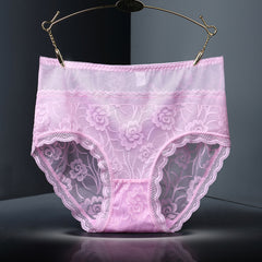 Sexy Lace Mesh Ice Silk Quick-drying Seamless Briefs