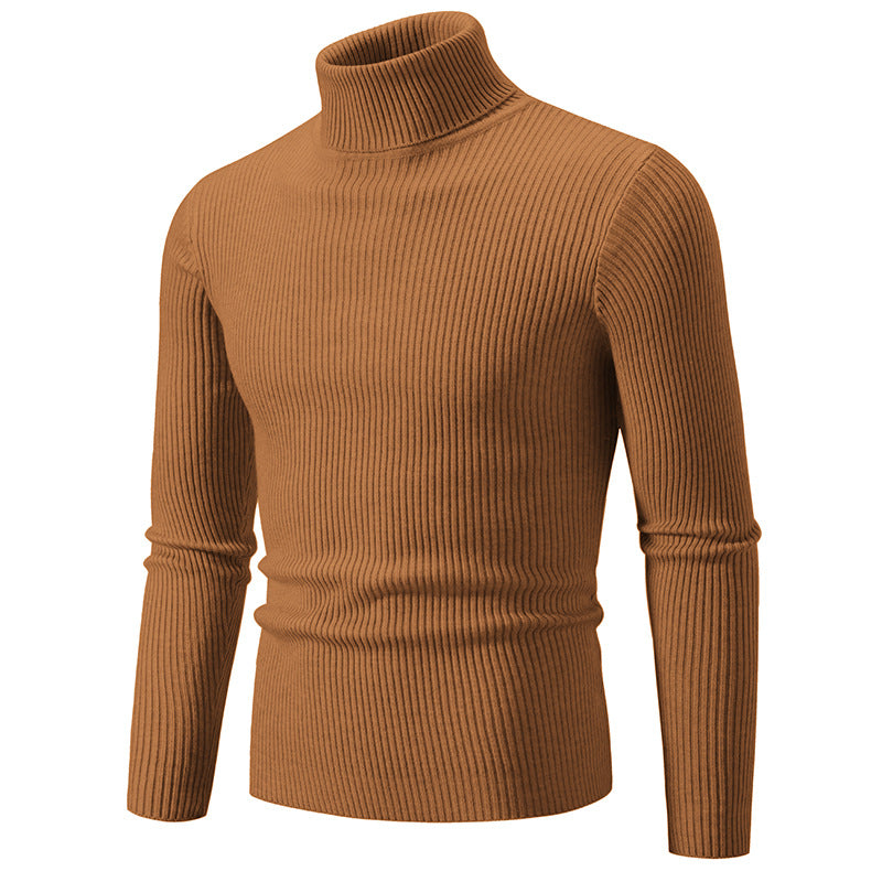 2023 Men's Turtleneck Striped Bottoming Sweater