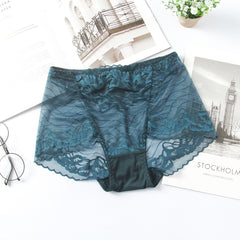 High-waisted Butt-lifting Seamless Transparent Lace Breathable Mesh Briefs