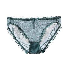 Japanese Thin Mesh Sweet and Sexy Low Waist Hollow Transparent Lace Briefs